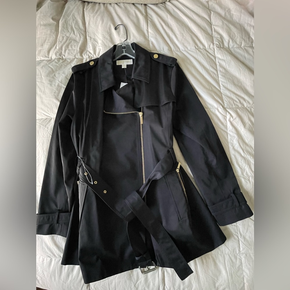 Micheal Kors brand new/with tags light black trench coat. Women XL